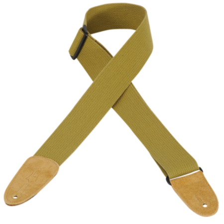 Levy's Cotton Colour With Suede Ends 2 Inch Guitar Strap - Tan