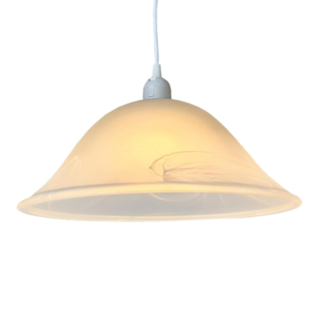 Large Murano Style Glass Pendant Light Shade - 33.5cm Dia (White)