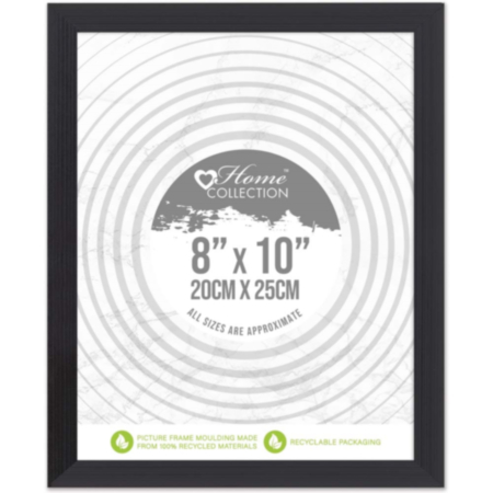 Home Collection Cambridge Glass Frame (Black) - 8 x 10"