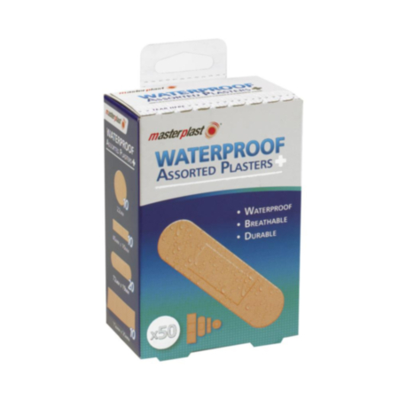 Masterplast Waterproof Assorted Plasters - 50 Pack