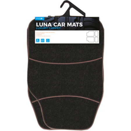 Luna Luxury 600G Black Carpet Car Mats