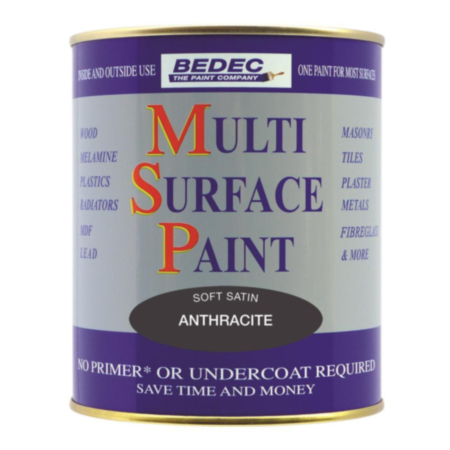 Bedec Multi Surface Paint Soft Satin Anthracite 2.5L