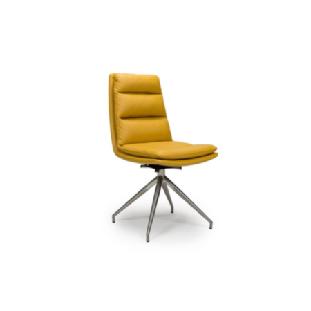 Nobo Swivel Dining Chair Ochre/Brushed Steel (Pair)