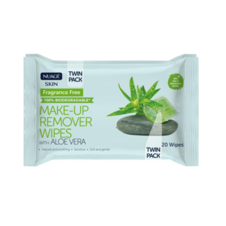 Nuage Make Up Remover Wipes With Aloe Vera  - 2 x 20 Pack