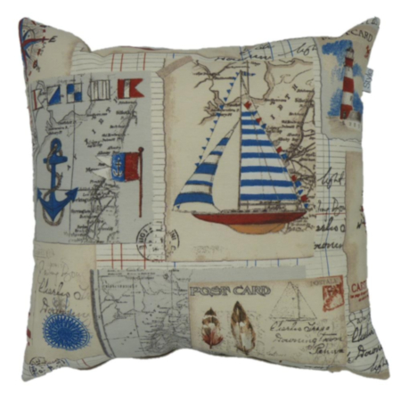 Nautical Filled Cushion - Blue - 45cm
