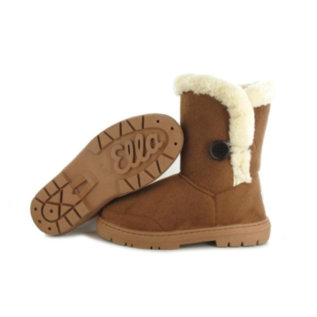 Ella - Nina: Luxury Faux Fur Lined Button Ankle Boot