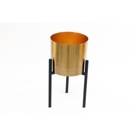 Gold Planter With Black Stand