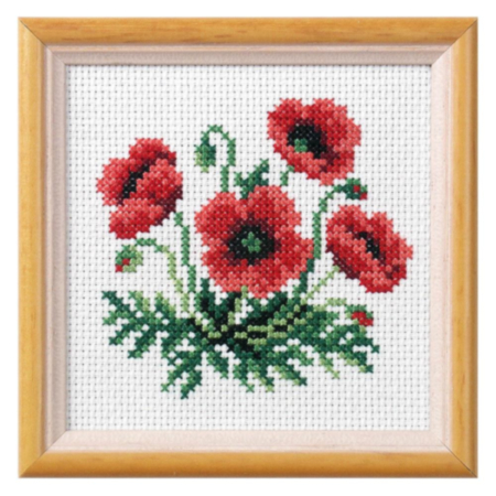 Floral Cross Stitching Kit | Poppy