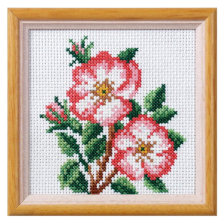 Floral Cross Stitching Kit | Dog Rose
