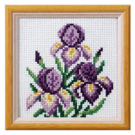 Floral Cross Stitching Kit | Iris