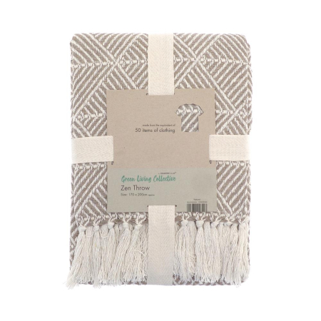 Green Living Collective Eco Friendly Zen Throw - Natural - 170 x 200cm