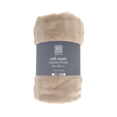 Country Club Solid Flannel Wave Effect Blanket - 120 x 150cm