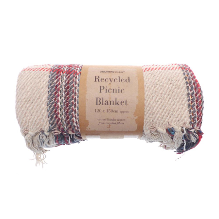 Country Club Recycled Cotton Picnic Blanket - 120 x 150cm