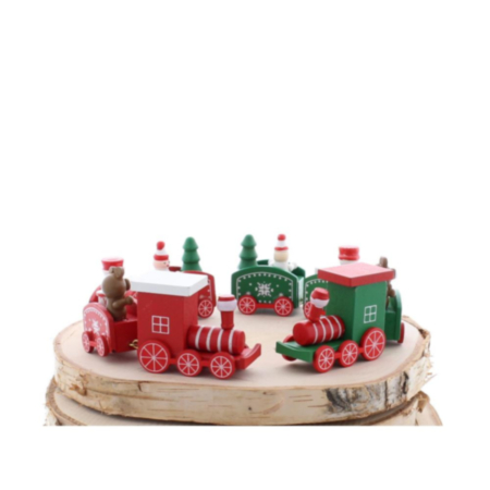 21cm 2 Assorted Wooden Christmas Train