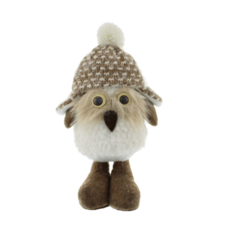 Standing Fabric Owl in Hat - 23cm