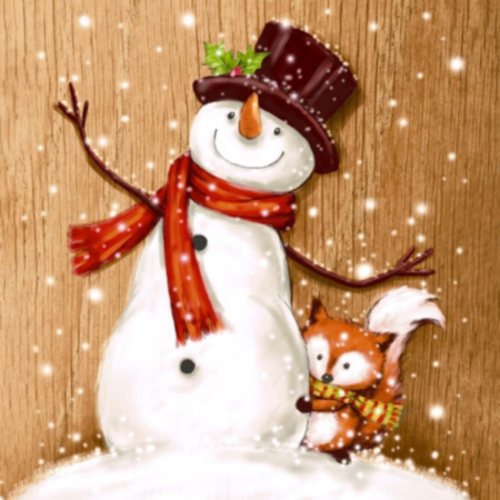 Cheery Snowman 33cm Napkin
