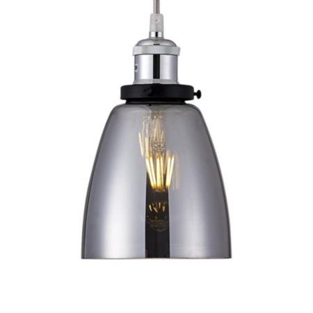 Vintage Style Glass Lampshade - 5 1/2" (Smoke Tint)