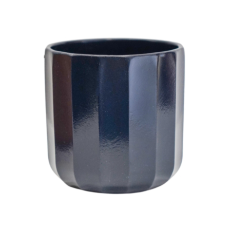 Ivyline Positano Ceramic Navy Geo Planter - H 7 x W 7 x D 7cm
