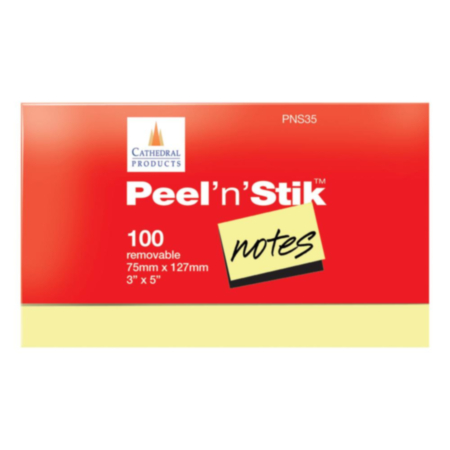 Cathedral Repositionable Notes Yellow 76mm x 127mm (1 colour x 100 sheets) - (single)