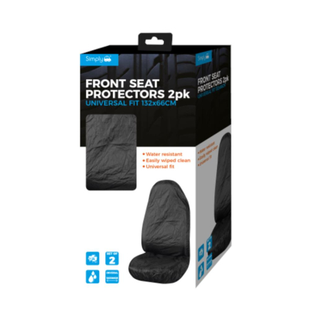 Pair Black Water Resistant Seat Protectors