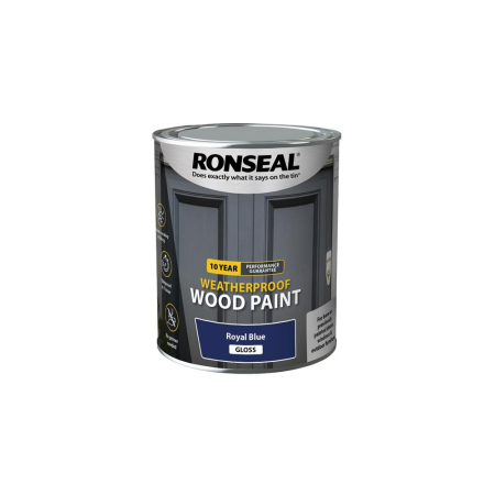 Ronseal Royal Blue 10 Year Weatherproof Wood Paint Gloss 750ml