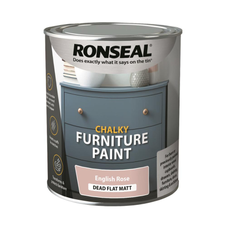 Ronseal Chalky Furniture Paint English Rose750ml