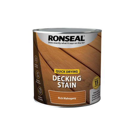 Ronseal Quick Drying Decking Stain Rich Mahogany 2.5L