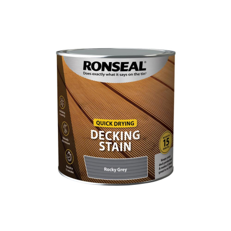 Ronseal Quick Drying Decking Stain Rocky Grey One Coat 2.5L