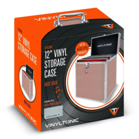 Vinyl Tonic 12" LP Storage Case With Cloth - Rose Gold