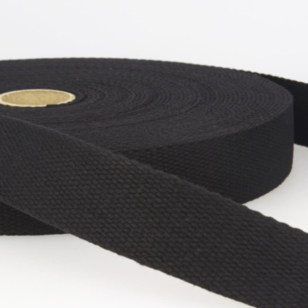 Cotton Webbing Trim | 20m x 25mm - Black