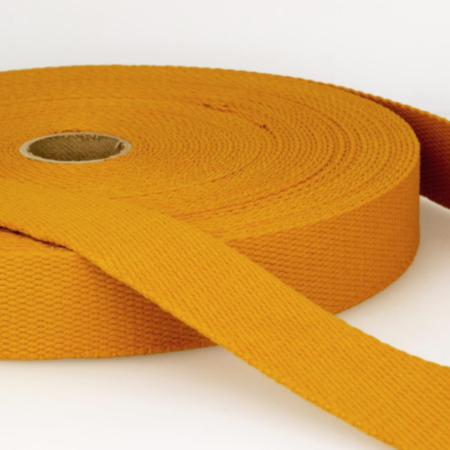 Cotton Webbing Trim | 20m x 25mm - Mustard