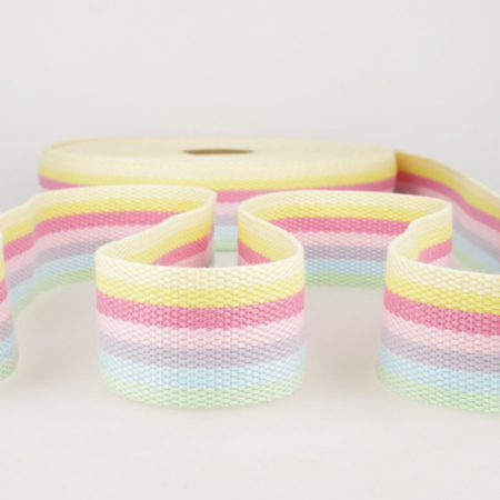 Striped Webbing Trim | 20m x 40mm - Pastels