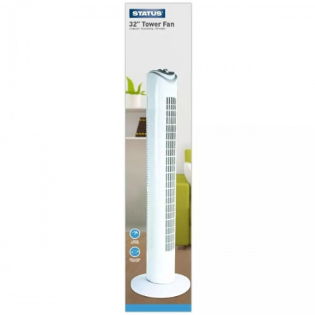 Status 32" White Tower Fan