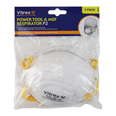 Vitrex Power Tool & MDF Respirator P2 2 Pack