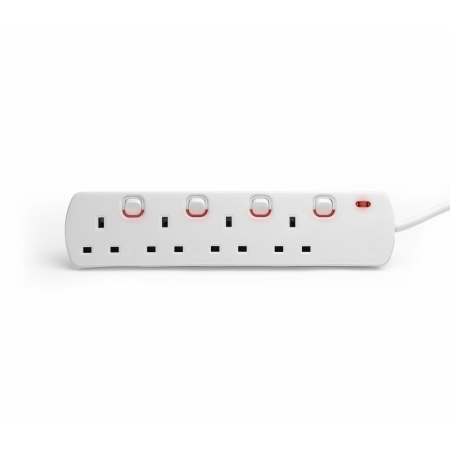 Status 4 Way 2 Metre Individual Switched Socket