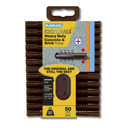 Plasplugs Heavy Duty Multifix Concrete and Brick Fixings