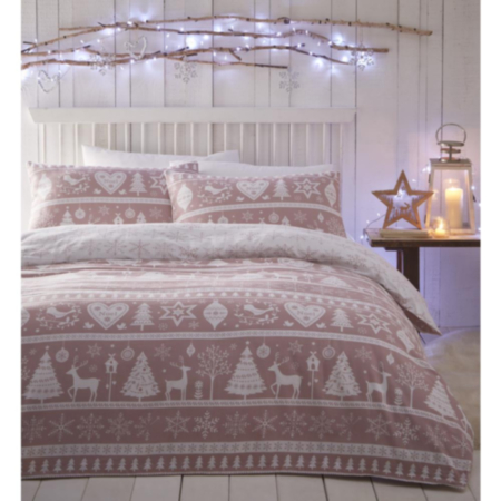 Scandi Duvet Set Blush Pink Single