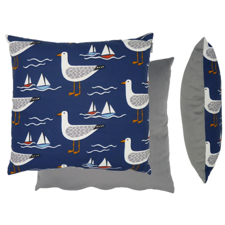 Seagulls Cushion - Navy - 43cm 