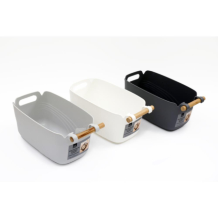 Storage Basket With Bamboo Handles S