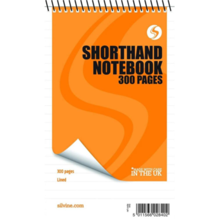 Silvine Reporter's Spiral Shorthand Notebook 8x5"
