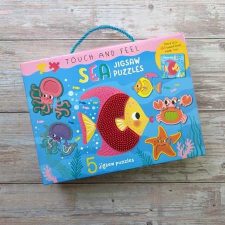 Touch And Feel Puzzle And Book Set - Sea
