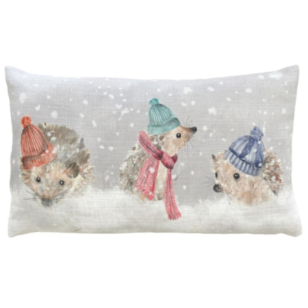 Evans Lichfield Snowy Hedgys Cushion - 30 x 50cm