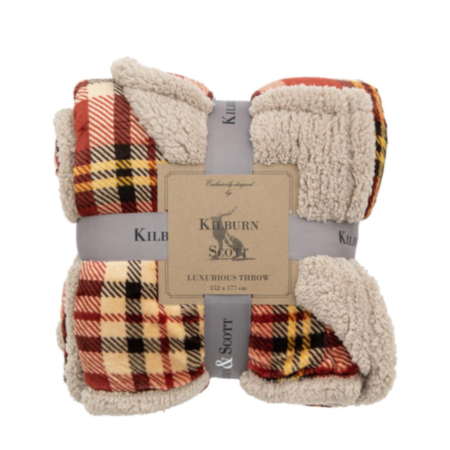 Kilburn Tartan Sherpa Red 152 x 177cm