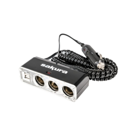 Sakura 12V 3-Socket/2 USB Extension