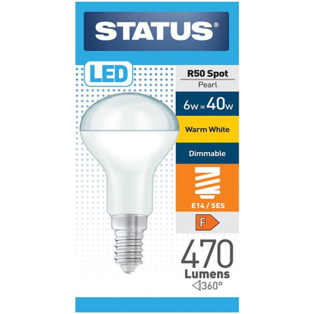 Status 40w LED R50 Spot SES Pearl Bulb