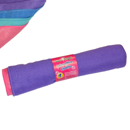 SuperBright Microfibre Cloths Roll - 4 Pack