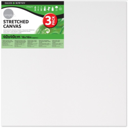 Daler-Rowney Simply Canvas Triple Pack - 16 x 16"