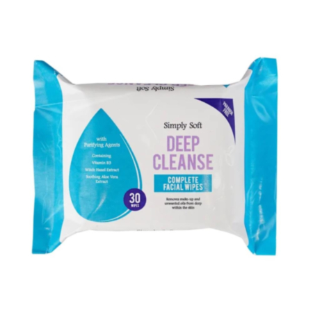 Simply Soft Deep Cleanse Facial Wipes - 30 Pack