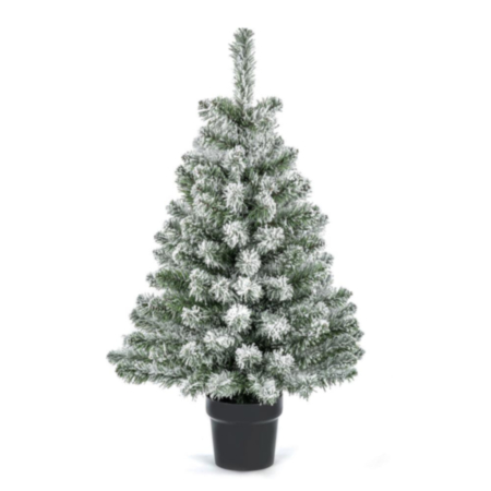 90cm Flocked Woodcote Spruce in Pot