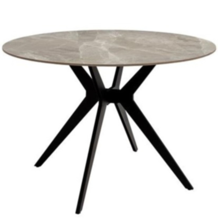 Tulsa 1.1m Round Dining Table - Grey Stone